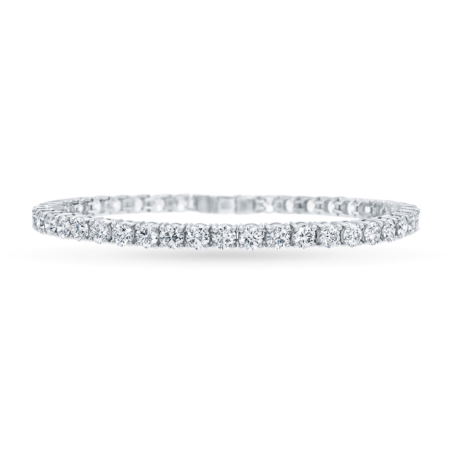 Front view of the Round Brilliant Diamond Tennis Bracelet