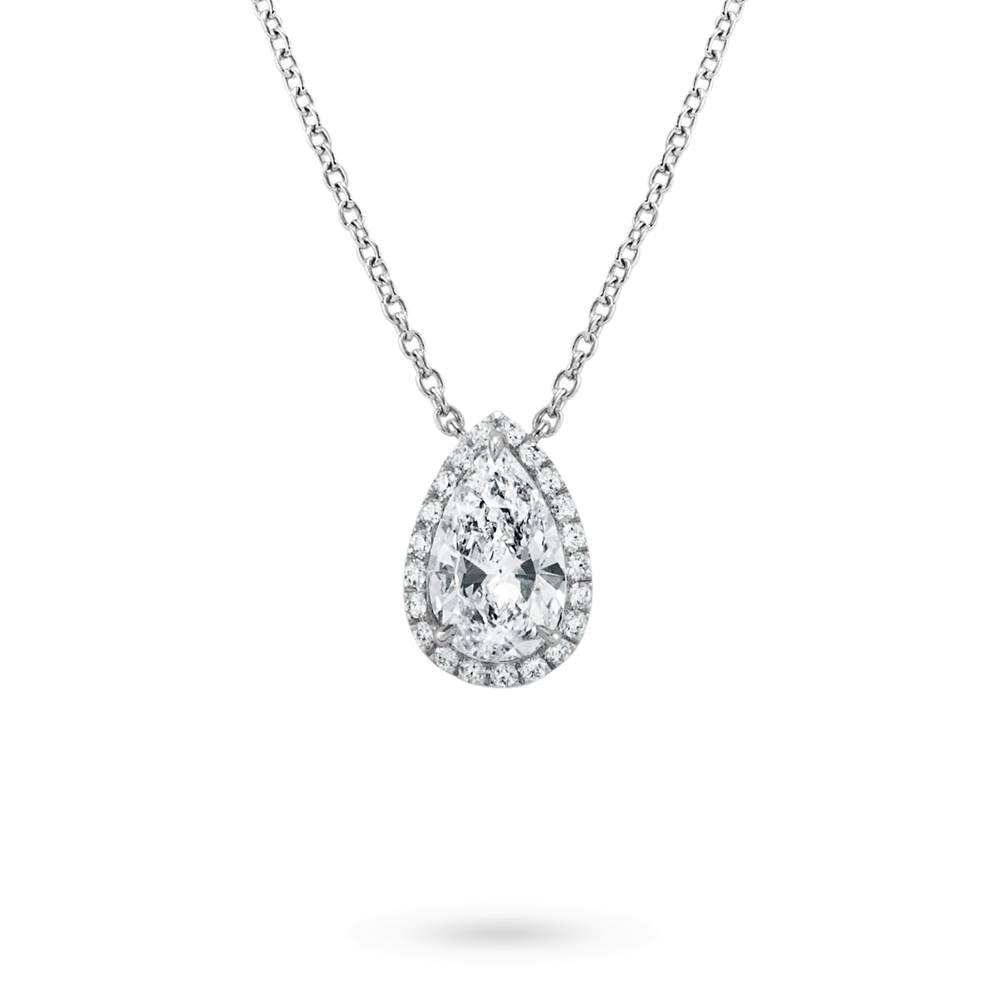 Pear-Shaped Diamond Micropavé Pendant on a chain