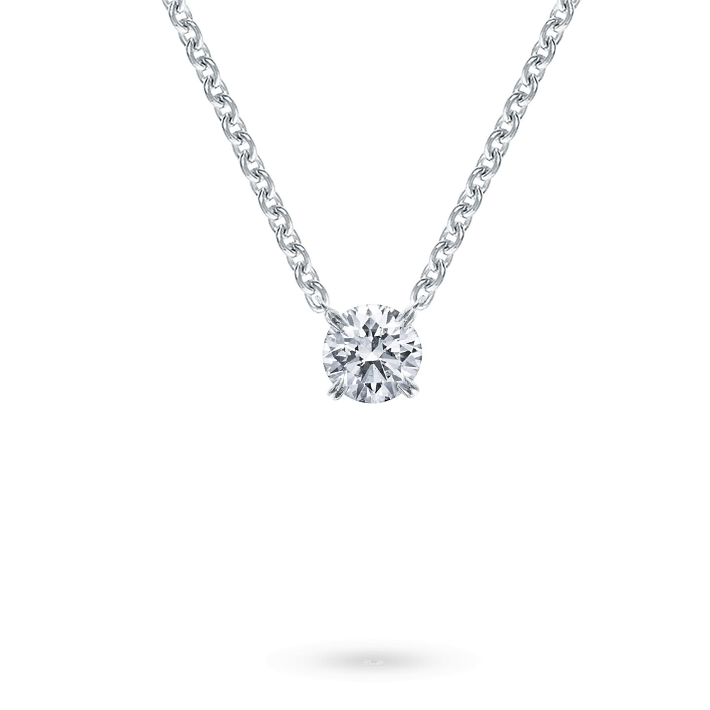 Round Brilliant Diamond Solitaire Pendant on a chain