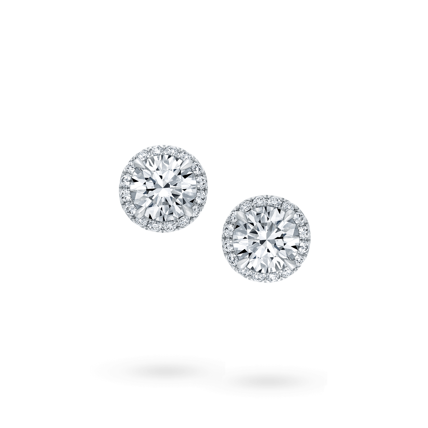Front view of the Round Brilliant Diamond Micropavé Earstuds