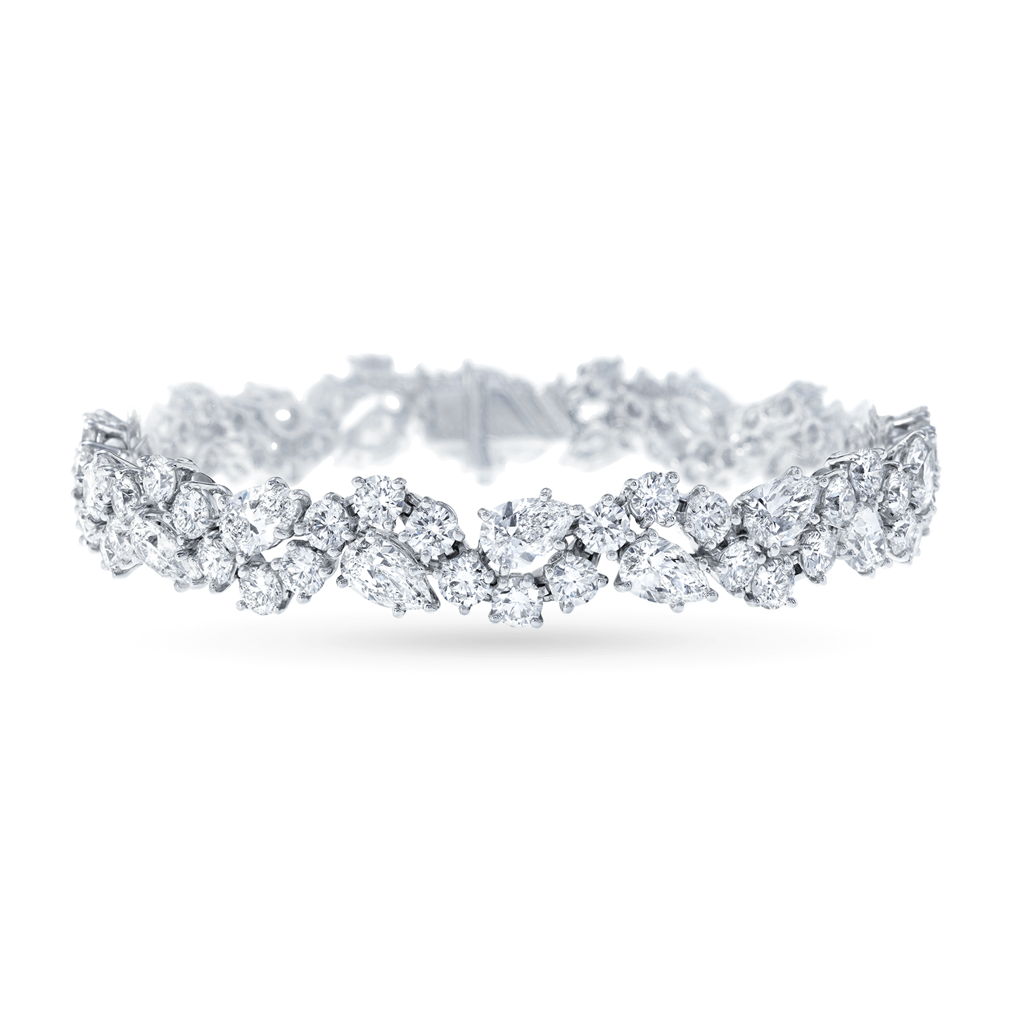 Front view of the Winston Cluster Diamond Bracelet