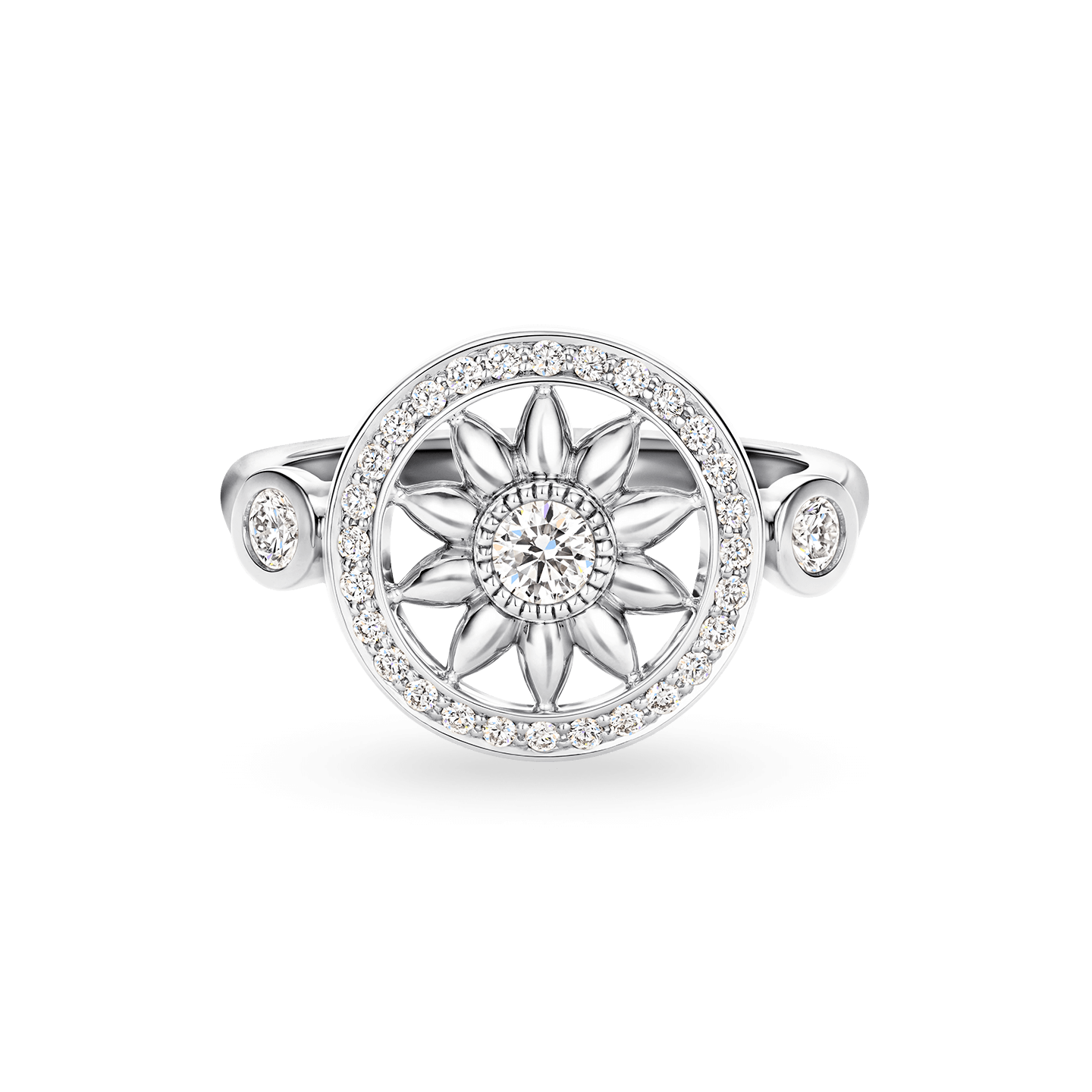Front view of the Winston Gates Platinum Diamond Ring